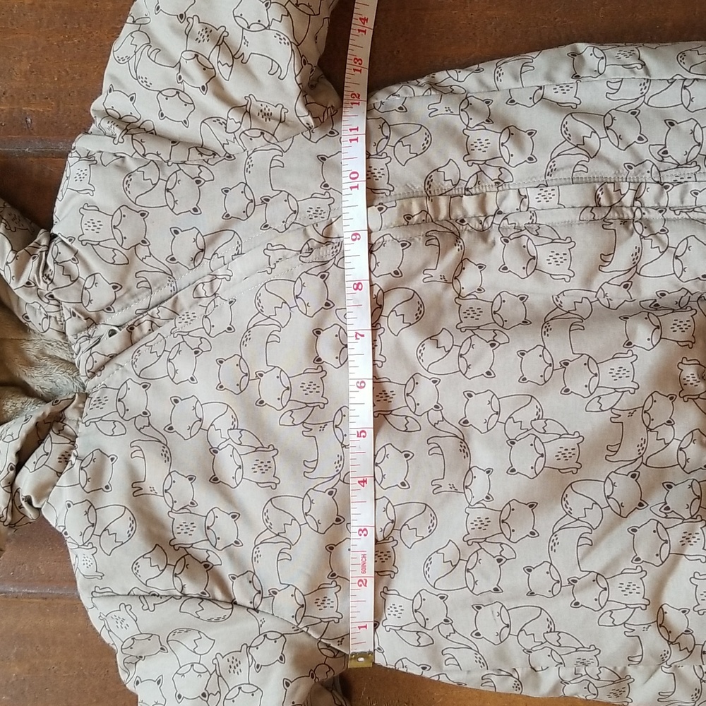 Carters Baby Sack Tan Brown Fox Print Car Seat Coat - Picture 3 of 10